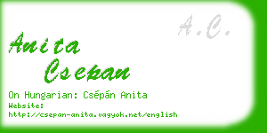 anita csepan business card